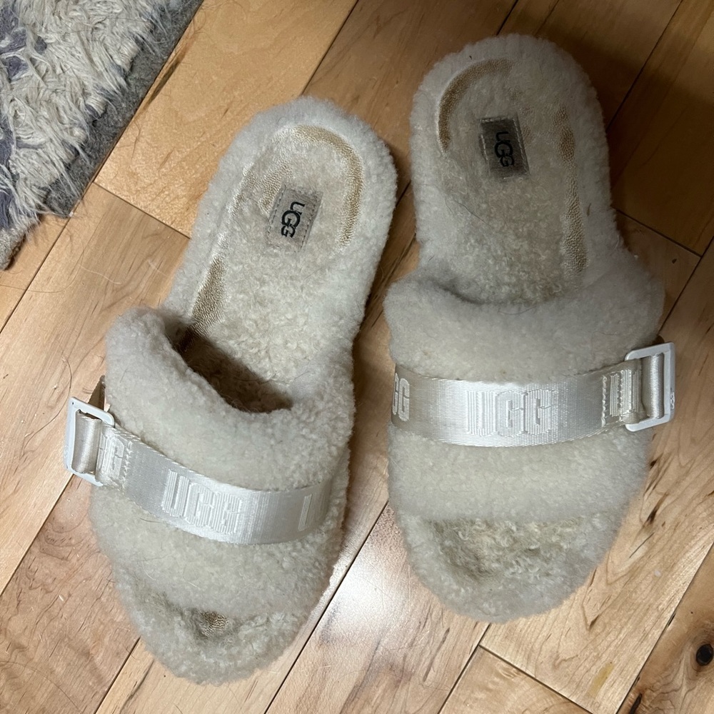 Platform White Ugg Slippers 10